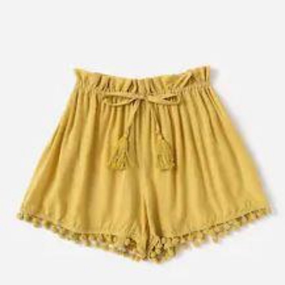 Yellow pompom shorts - Picture 4 of 4